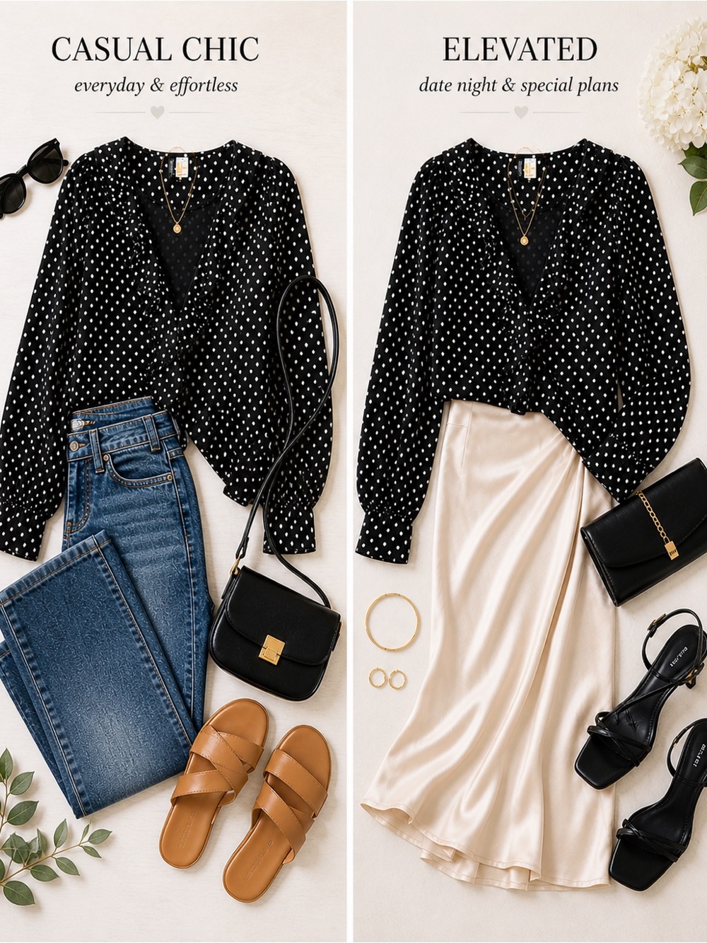 Romantic Parisian Polka Dot‎ Ruffle Blouse – Date Night Chic Sz Small Feminine